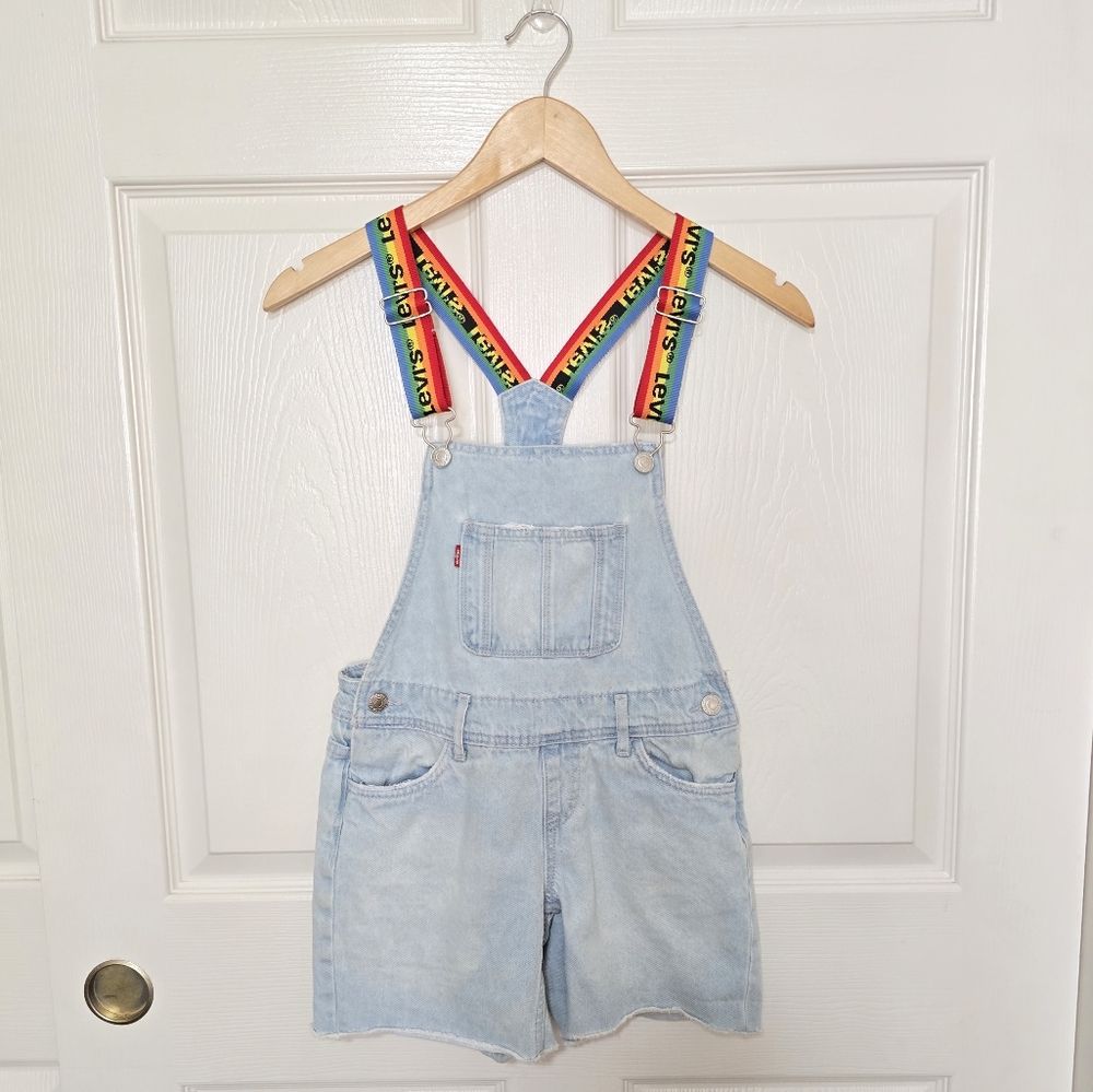 Levi’s Denim Shortall Rainbow Overalls Youth 8